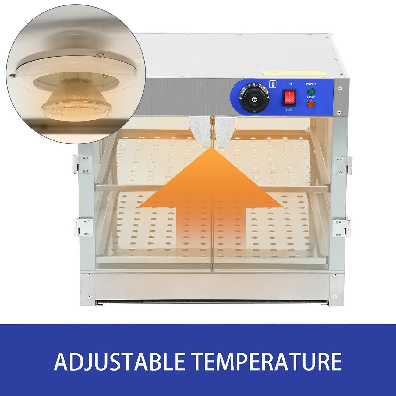 Imagem -04 - Aquecedor de Exibição em Aquecedor de Alimentos Preservação de Calor Vitrine para Uso Doméstico Comercial Restauração Aço Inoxidável