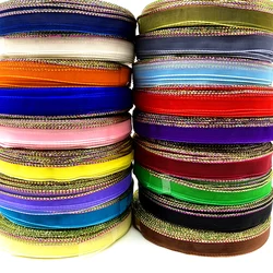 5 Yards 14mm Single Colorful Edge Organza Ribbon for Headbands Bowknot Wedding Party Webbing Decoration Packing # RoLi