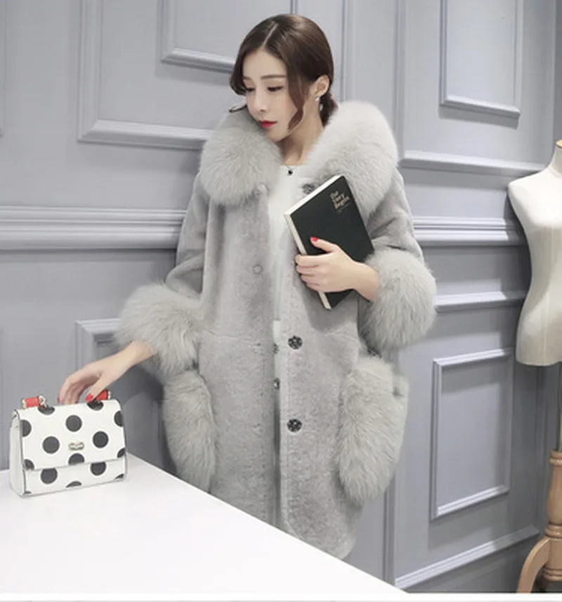 Winter Faux Fur Coat Women Korean Long Fluffy Fake Fur Jacket Fashion Shaggy Womens Jackets Manteau Femme Hiver KJ890