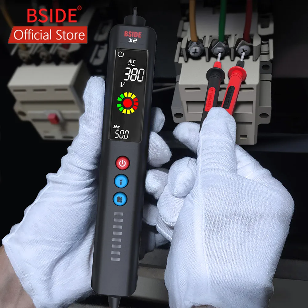 BSIDE X1 X2 multimetro digitale termometro a infrarossi schermo LCD a colori con torcia elettrica resistenza di tensione senza contatto Tester Hz