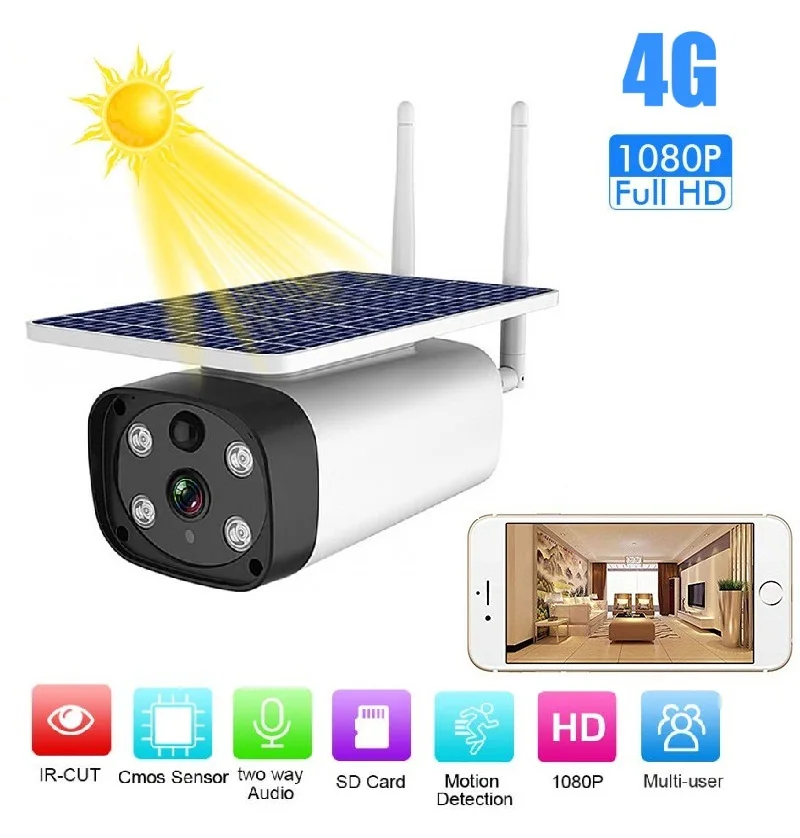 

IP67 water proof solar power 4G/wifi optional IP camera HD cmos sensor night vision IR 4G solar CCTV security P2P wifi camera