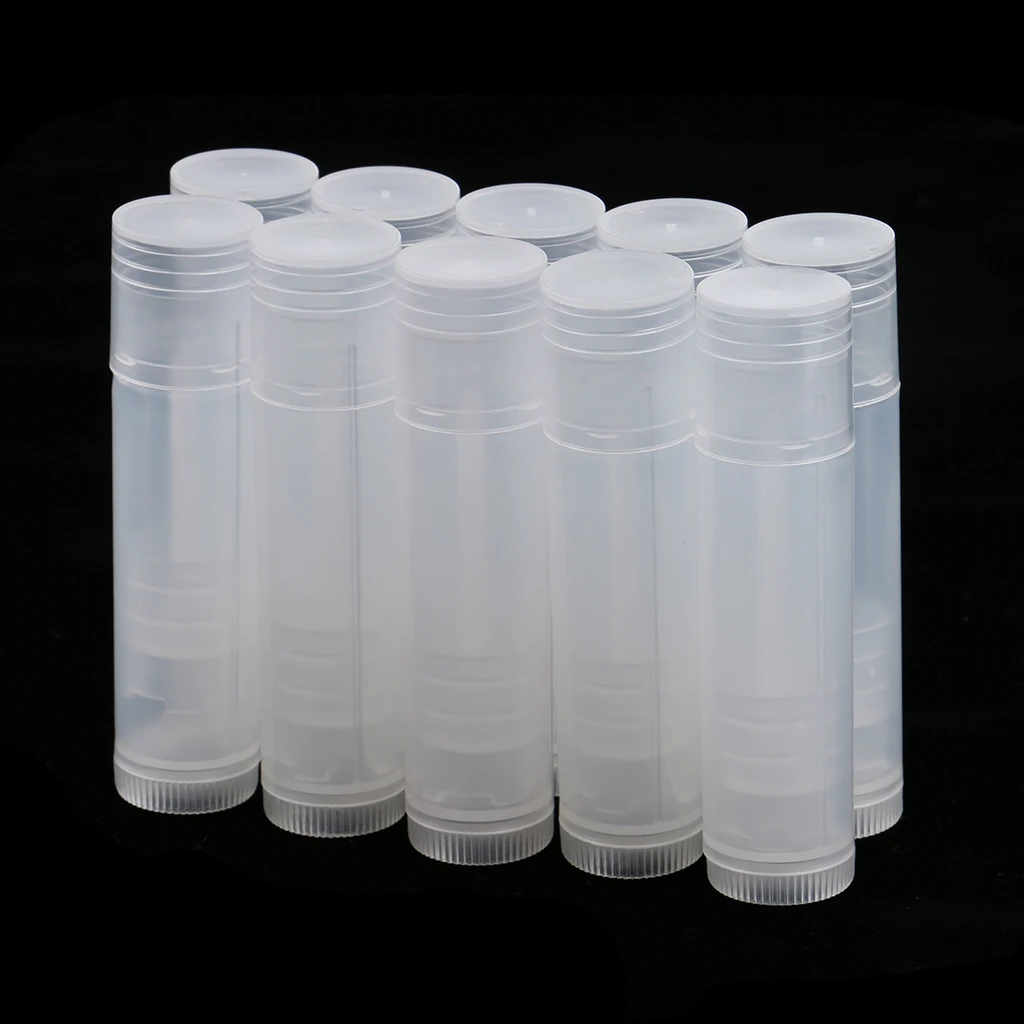 10pcs Refillable Empty Lip Balm Tubes Cosmetic Makeup Lip Stick Containers Lipstick Bottles Containers 2.6x0.63 inch