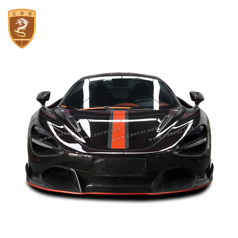 New Fashion Dry Carbon Fiber Vors Style Front Bumper Lip For 2017+ McLaren 720S Car Bumper Lower Splitter Lips Car Decoration