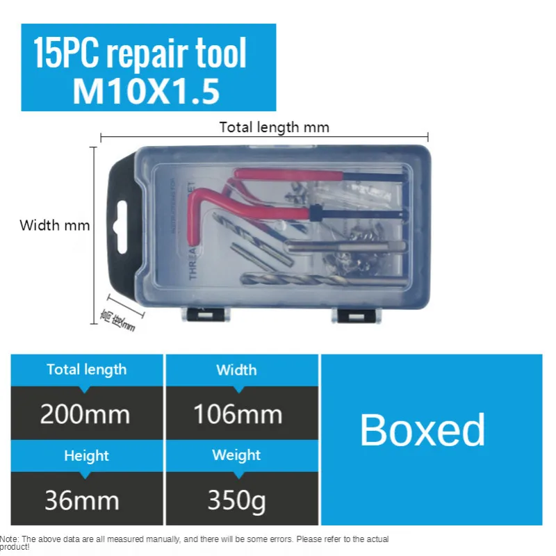 131/88/25/15 Pcs Thread Repair Tool Kit M5/M6/M8/M10/M12 for Restoring Damaged Threads Spanner Wrench Twist Drill Bit Kit