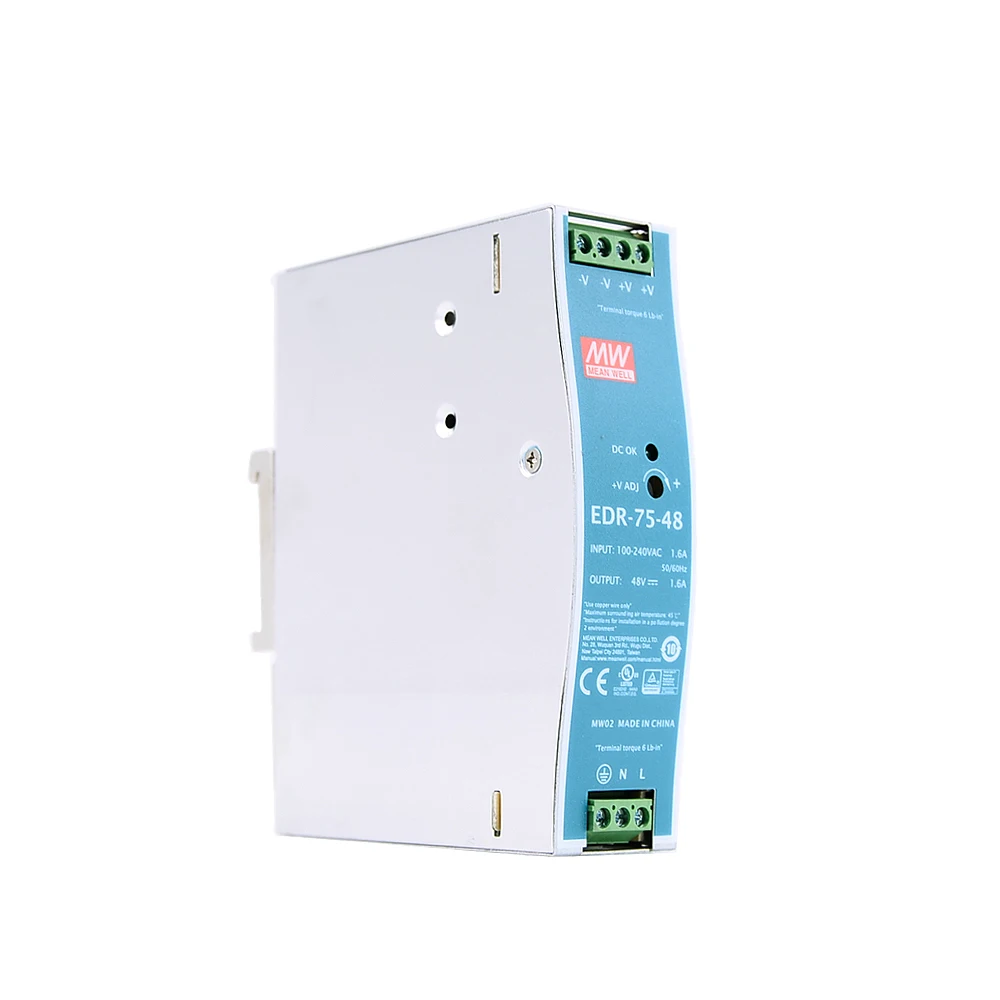 Mean Well EDR-75-48 meanwell 48V DC 1.6A 76.8W Single Output Industrial DIN RAIL Power Supply