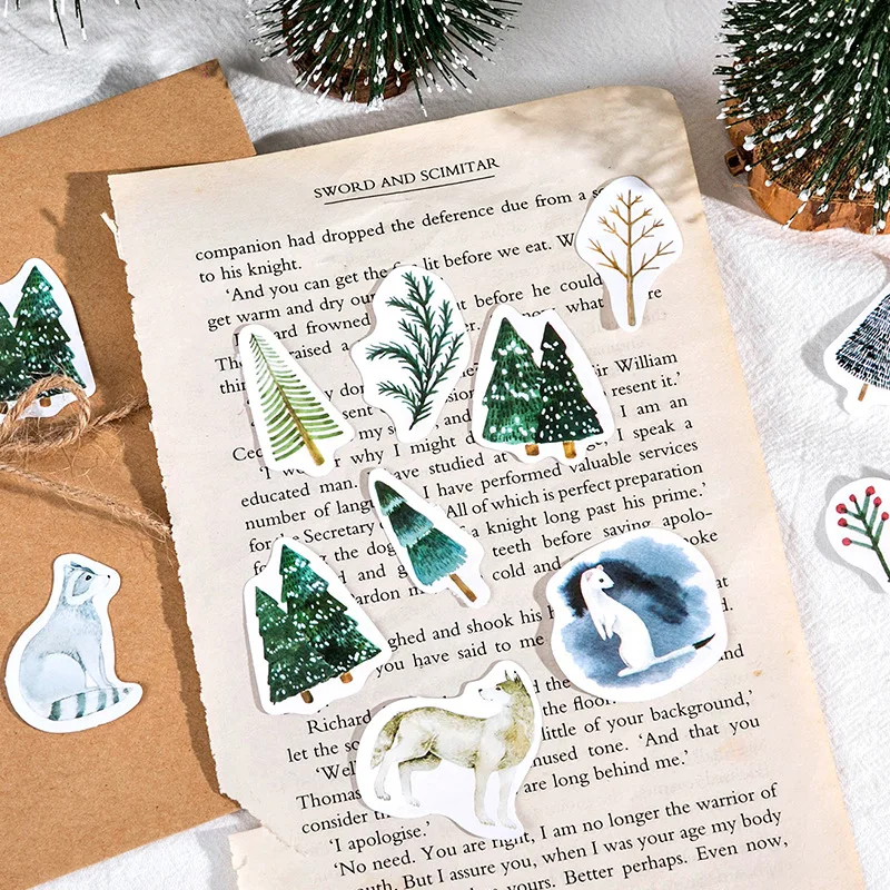 45 pcs/box  Mist forest Decorative Stationery Planner Stickers cute animals Scrapbooking DIY Diary Album Stick Lable