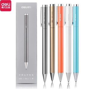 Xiaomi deli metal gel pen, ballpoint rollerball, signature pens for office students, stationary supplies, 0.5mm 7 Main Stationary Sales - №2