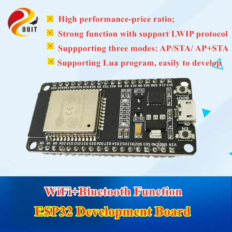 DOIT ESP32 Development Board WiFi+Bluetooth esp32s similar to esp8266 diy iot rc toy kit speaker