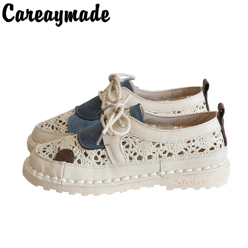 Careaymade-Original hand woven sandals,breathable mesh,summer low top lace up,artistic women's shoes,college women's shoes