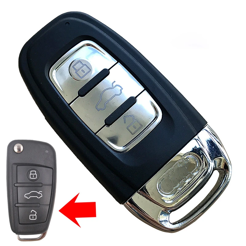 Car Upgraded Replacement Key Cover Modified Remote Key Shell Key Case for Audi A6 Q7 A4 TT with Logo  and Key Blade