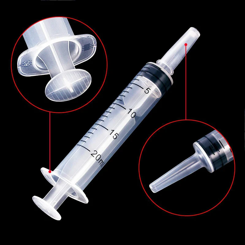 20Pcs 1/2/5/10/20ml Disposable Plastic Syringe With Tip Needle For Feeding Child Pet Industrial Glue Nutrients Perfume Injection