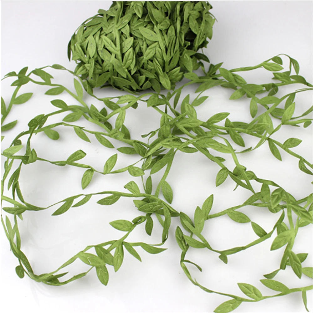 Artificial Green Leaves Vines Hanging Plants Tree Leaves For Christmas Wedding Party Gift Box DIY Garland Decoration Accessories