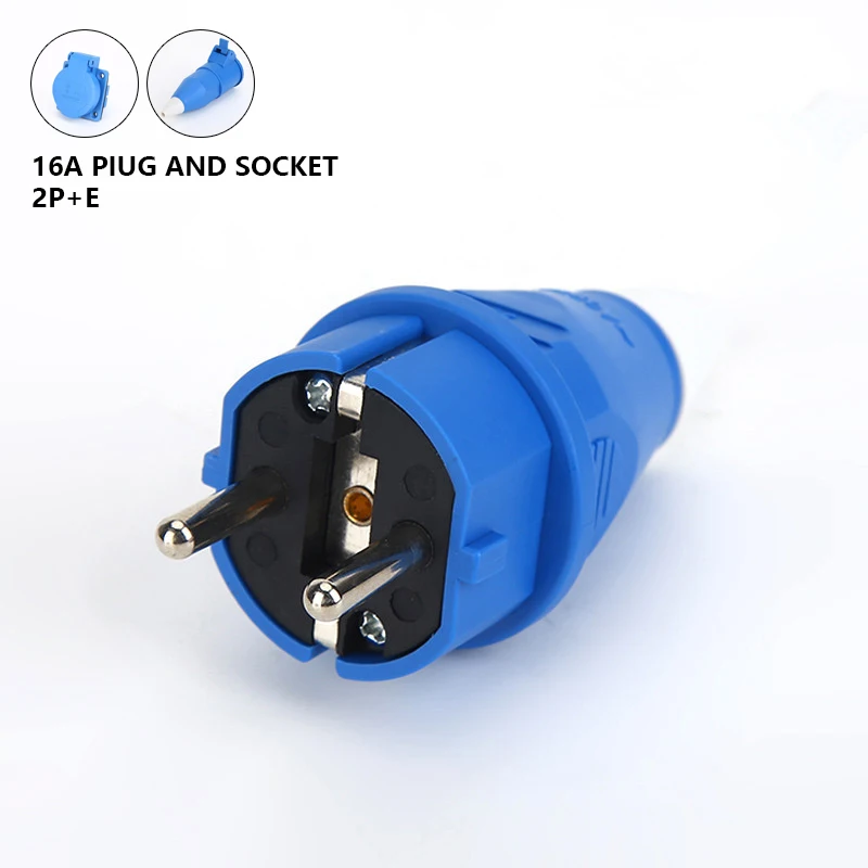 16A 220V-240V 2P+E IP44 European specifications air conditioning Industrial Plug Socket for cable Electric Power Connector