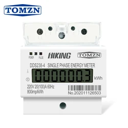 20(100)A 220V 60HZ Single phase Din rail KWH Watt hour din-rail energy meter LCD