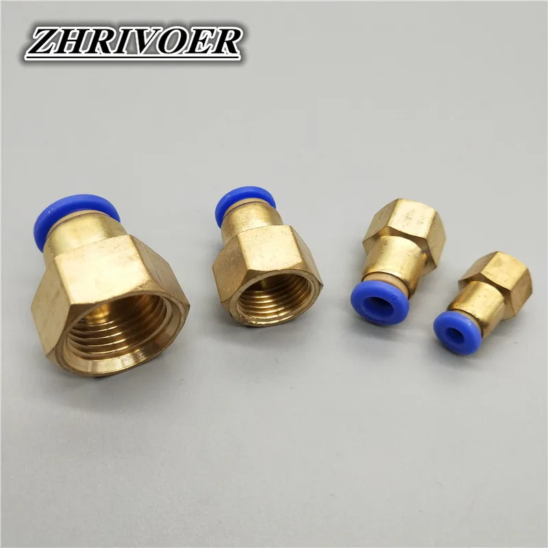 Pressure gauge Air Pipe Fitting 6 8 10 12mm Hose Tube M14x1.5 M20x1.5 Female Thread Brass Pneumatic Connector Quick Joint