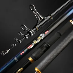 Hight Carbon Distance Throwing Rod 2.7-4.8M Powerful Telescopic Spinning Fishing Rod Collapsible Line Ring Carp Feeder Rod