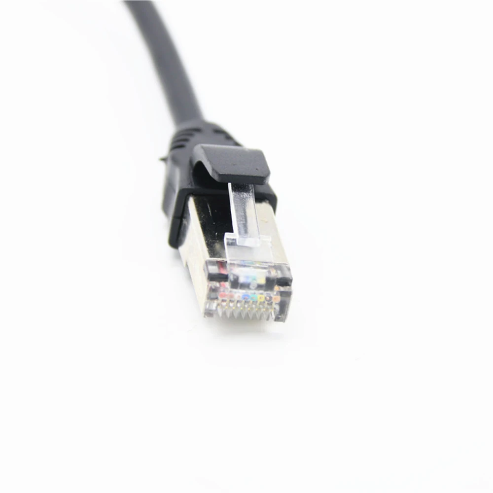 イーサネットLANネットワーク用のオス-メスネジマウント,90度直角延長ケーブル,rj45,8ピン,0.3m, 0.6m, 1m