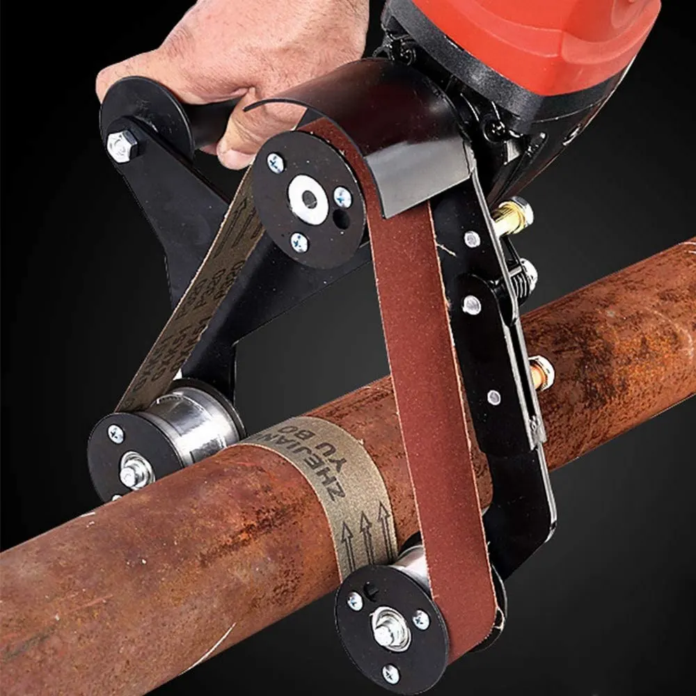 Tube Belt Sander Grinding Grinder M10 M14 Round Tube Polishing Wire Drawing Machine Attachment Metal Wood Sanding Belt Grinding