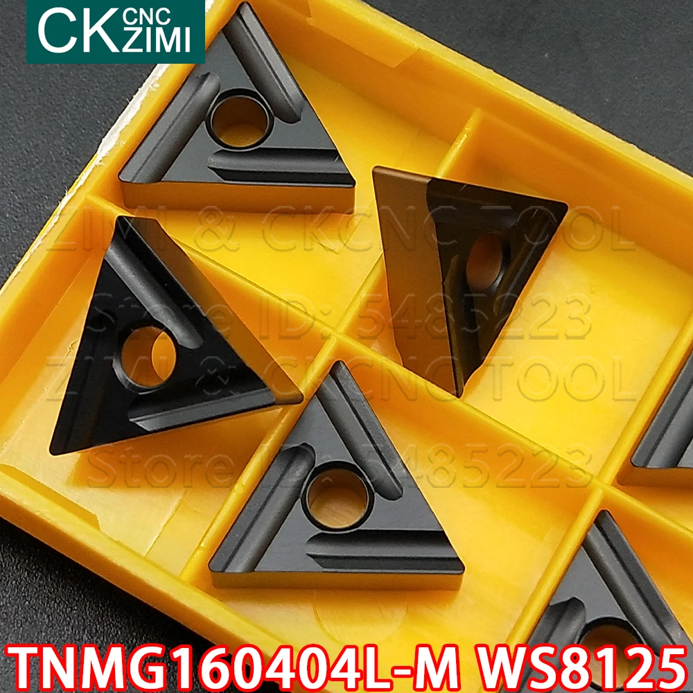 10 قطعة TNMG160404L-M WS8125 HS8125 عالية الجودة كربيد تحول أداة TNMG 160404 L المعادن مخرطة أجزاء مخرطة أداة للصلب