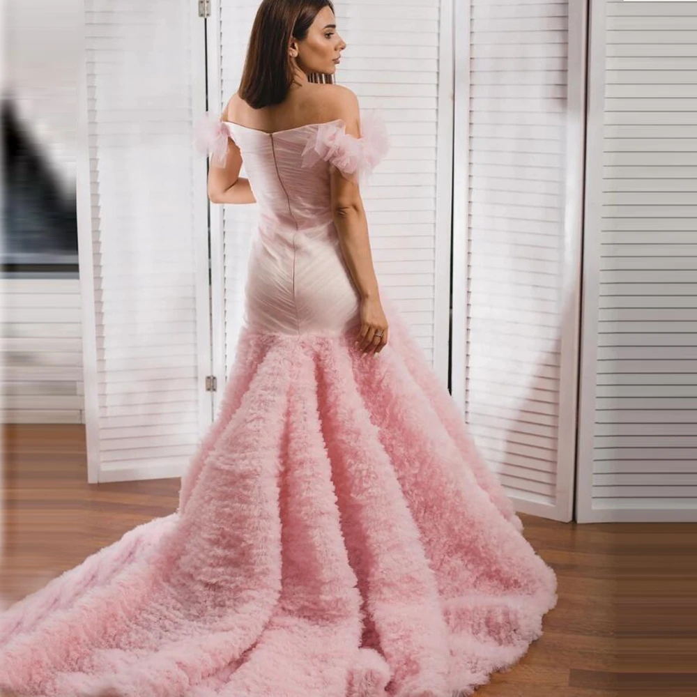 Vestidos de baile de formatura de pescoço de barco doce exuberante em camadas tule vestido formal abendkleider vestido de noite vestidos de festa robe de soirée personalizado