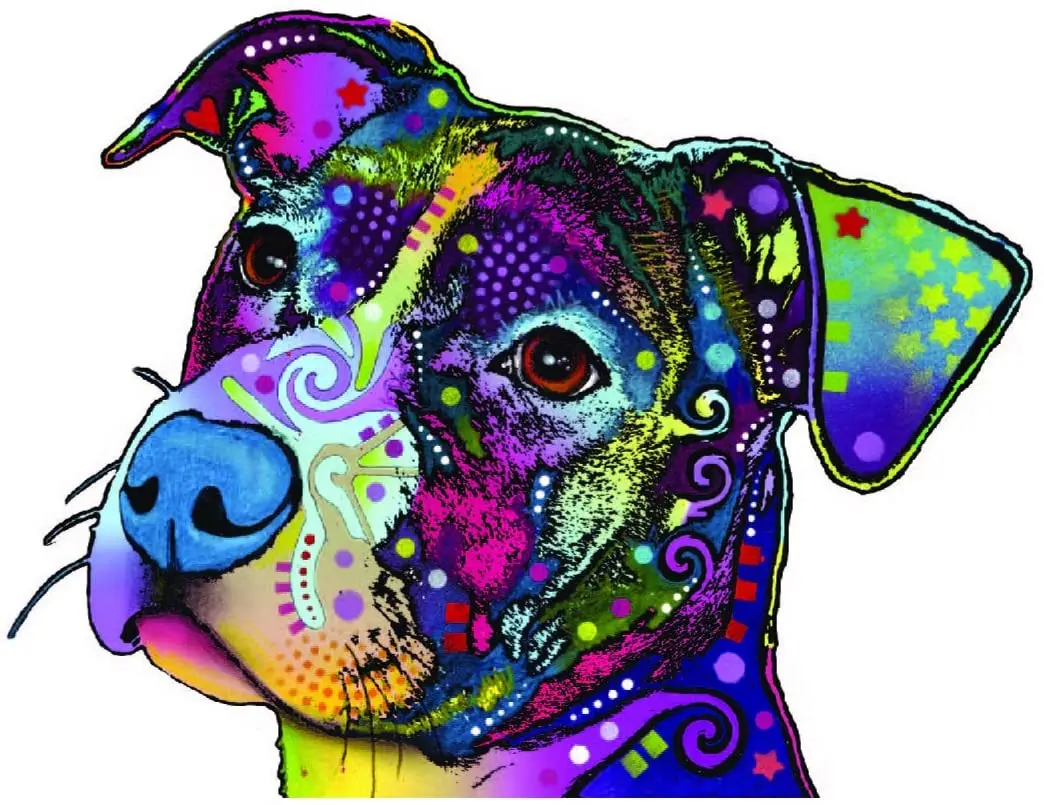 

Dawasaru Pit Bull Colored Animal Auto Decal Waterproof Car Sticker Motorcycle Guitar Laptop Truck Accessories PVC,17cm*11cm