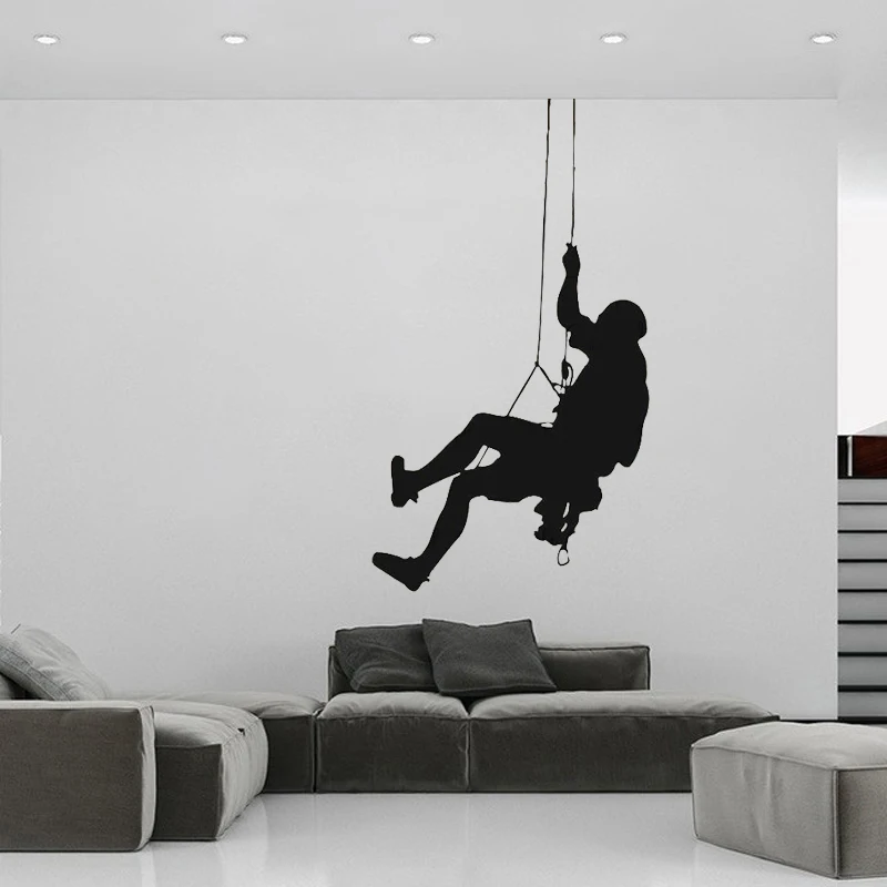 Rock Climbing Wall Sticker Climbers Vinyl Decal Bedroom Wall Decor Living Room Decoration Sling Extreme Sports Fan Art Mural