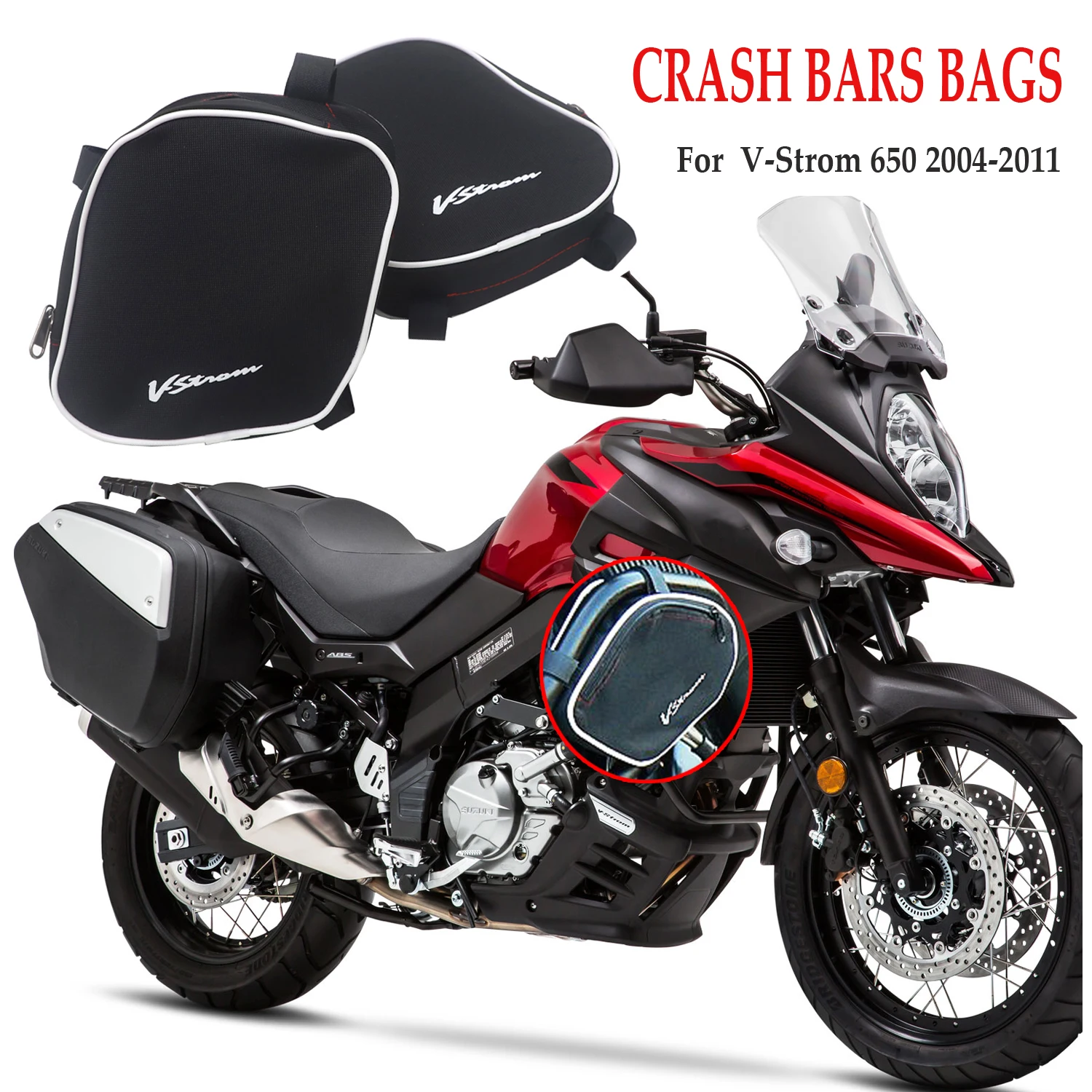 

New Motorcycle Frame Crash Bars Bags Repair Tool Placement Bag For Suzuki V-Strom 650 DL650 for Givi for Kappa Crash Bars