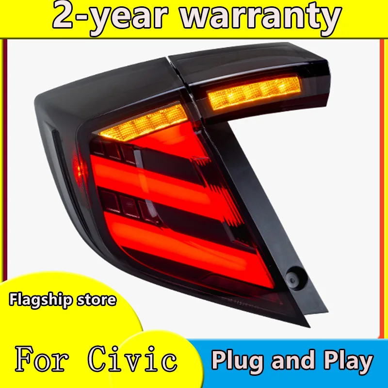 Car Styling for HONDA CIVIC X 10th Hatchback LED tail light CIVIC LED Rear Lamp DRL+Brake Trunk LIGH