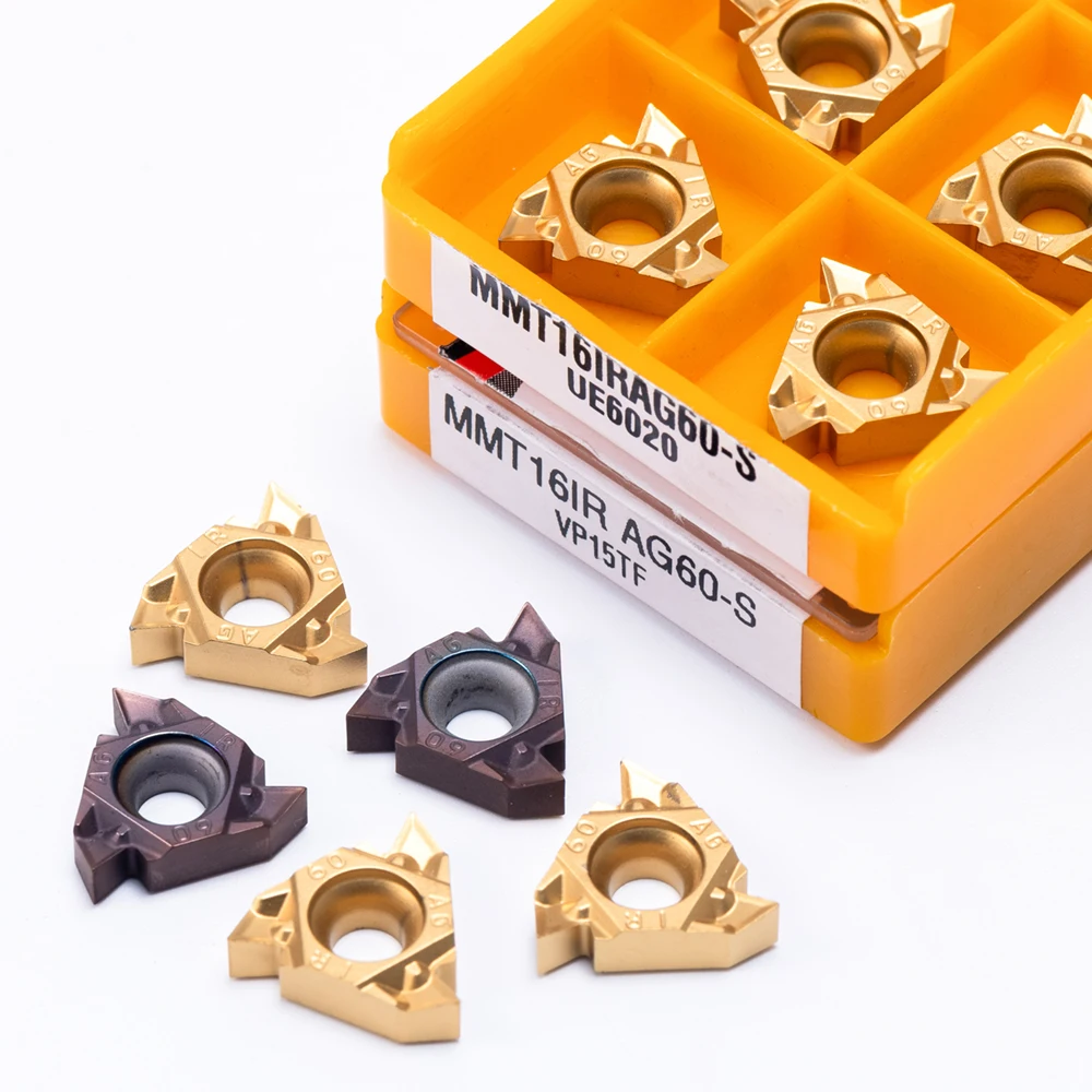 Inserção da linha mmt 16ir ag60 vp15tf/us735/ue6020 ferramenta de torneamento do carboneto da inserção do metal torno 16irag60 inserção de gerencio