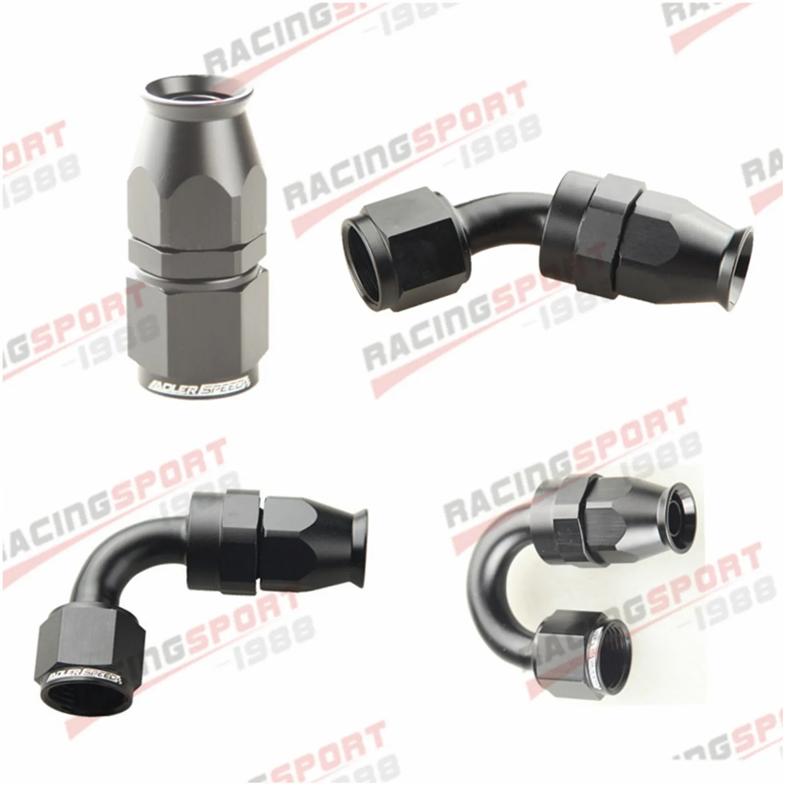 AN4/AN6/AN8/AN10/AN12 Straight 45/60/90/120/180 Deg Reusable Hose End Fitting Adapter For Swivel PTFE Oil Fuel Line Hose End Fit