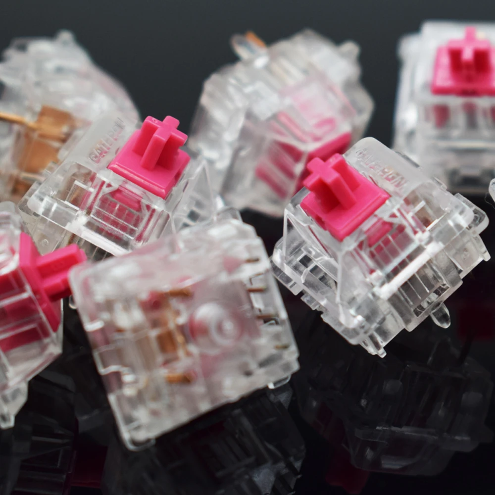 Original Gateron Pink Switch Mechanical Keyboard Silent Linear Rose Red Axis 5 Pin Transparent House 60g 70g 80g 100g PC Game