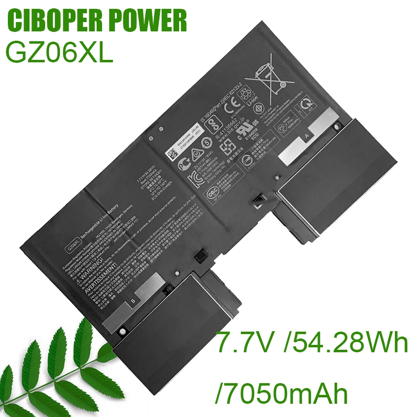 CP Genuine Laptop Battery GZ06XL 7.7V/7050mAh /54.28Wh For Spectre Folio 13-ak HSTNN-IB8J L08543-1C1 13-ak000 Series Notebook