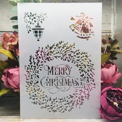 A4 29cm Merry Christmas Garland DIY Layering Stencils Wall Painting Scrapbook Coloring Embossing Album Decorative Template