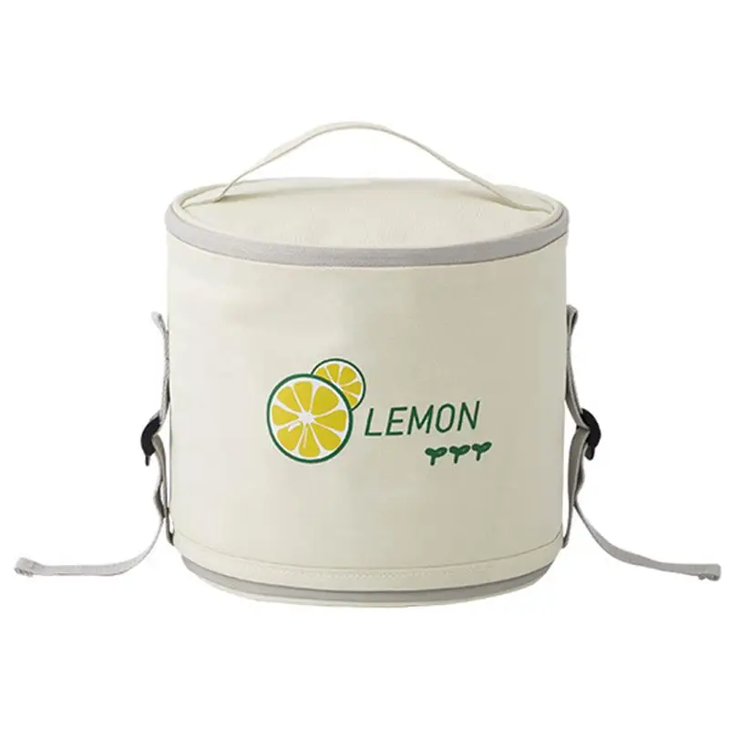 Cooler Bags Waterproof Expandable Round Drawstring Thermal Oxford Lunch Bags For Women Picnic Lunch Box Tote Food Bags