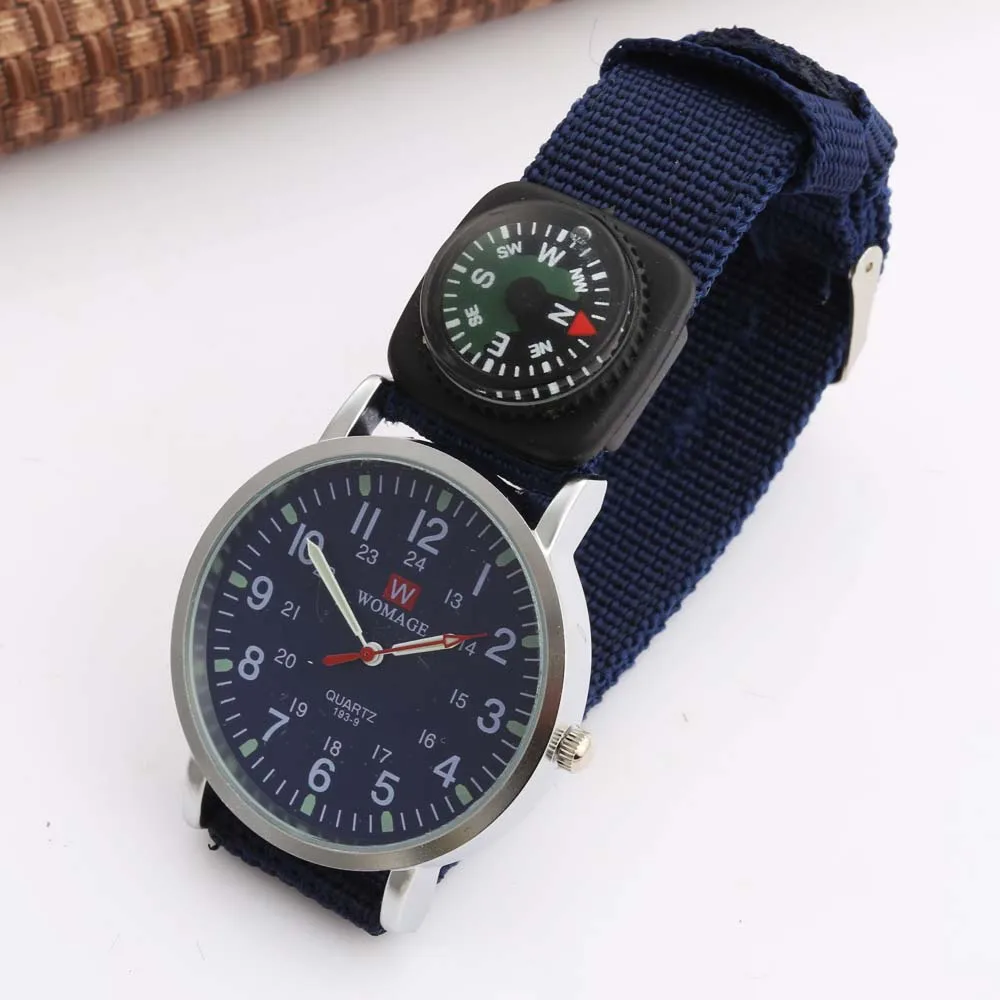 Montres de sport de plein air pour femmes et enfants, montre pour enfants, bracelet en tissu militaire pour garçons, montre pour enfants