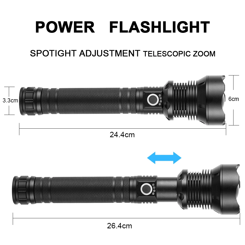 Anjoet Lamp xhp70.2 powerful flashlight usb Zoom led torch lamp lantern 18650 or 26650 battery Best Camping, Outdoor