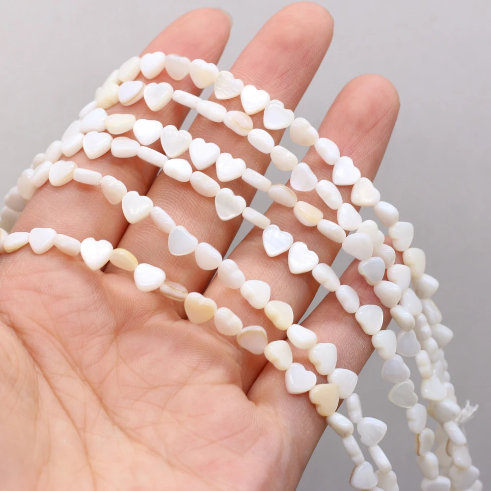 Natural shell beads mother of pearl heart shape loose spacer shell beaded for jewelry making DIY necklace bracelet accessories