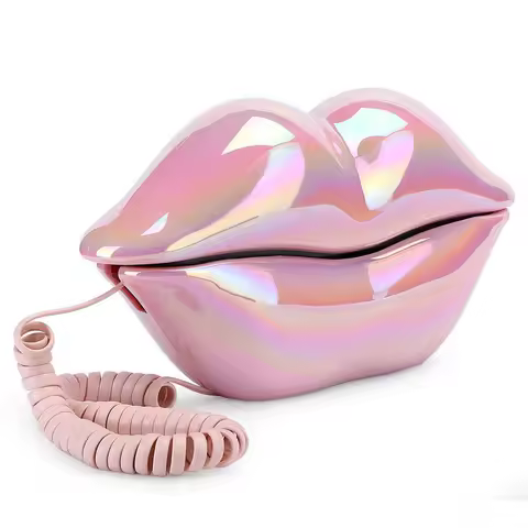WX-3016 Lip Telephone Electroplating Funny Fashionable Telephone With Number Storage Function New