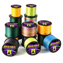 BAKAWA 300M to 1000M 8 Strands Super Strong 4 Braided Fishing Lines PE Multifilament Lines for Carp Fishing Wire Rope Cord Pesca