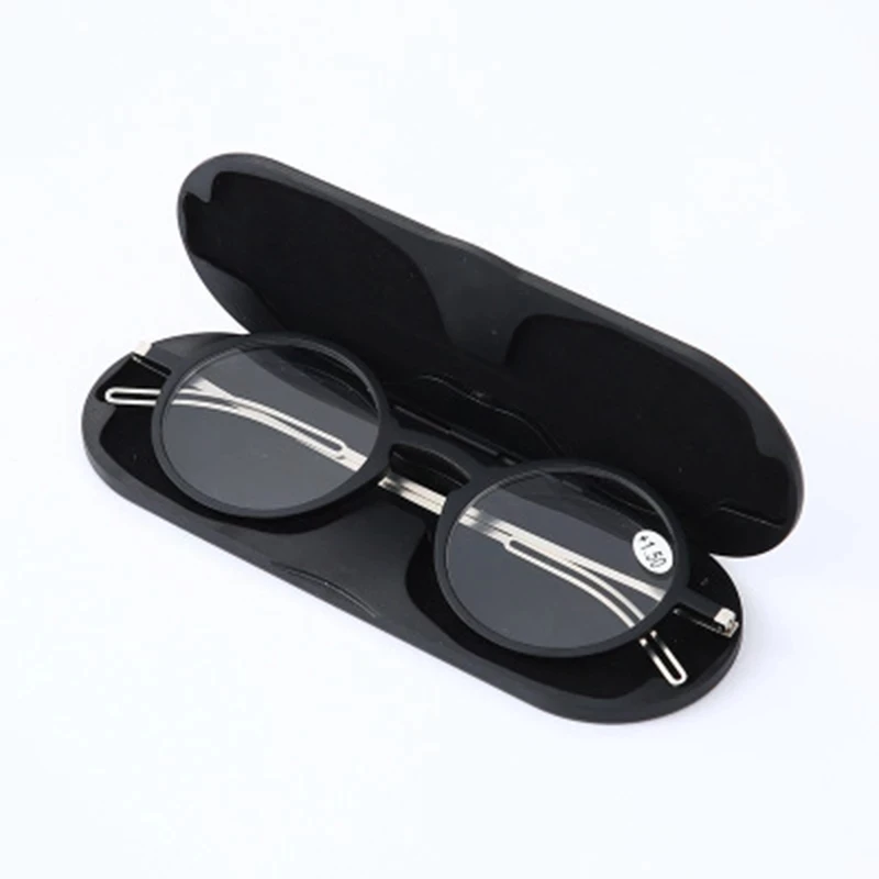 Light Reading Glasses Ultrathin Protable Far Sight Eyeglasses Anti-Blue Ray Spectacles Eyeglasses With Case Round Frame Glasses