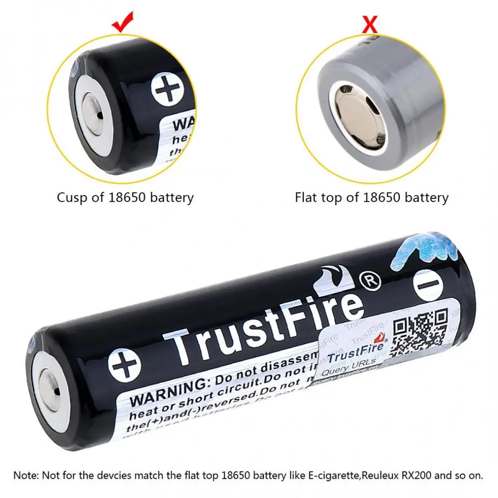 5 teile/los Hohe Kapazität TrustFire Geschützt TF 18650 2600 mAh 3,7 V Batterie Wiederaufladbare Lithium-Batterien mit Sicherheit Relief ventil