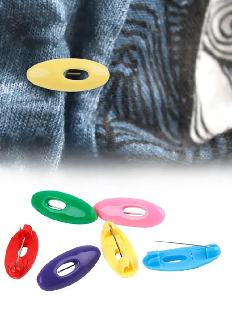 6Pcs Fashion Plastic Scarf Pins Brooches Muslim Hijab Safety Pin Mix Colors Apparel Accessory Decoration Jewelry Headscarf Pin