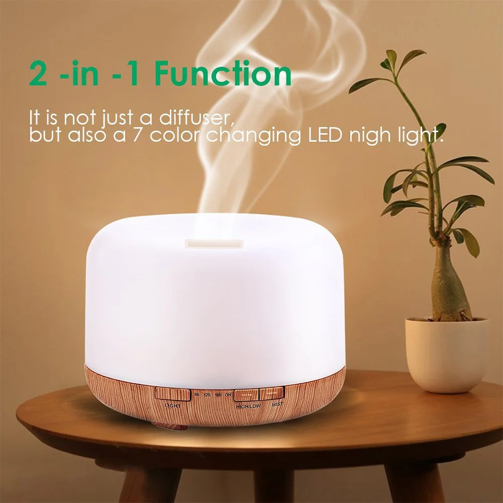 Electric Air Humidifier Aroma Diffuser 300 ML 500ML Ultrasonic Cool Mist Maker Fogger LED Remote Control Essential Oil Diffuser