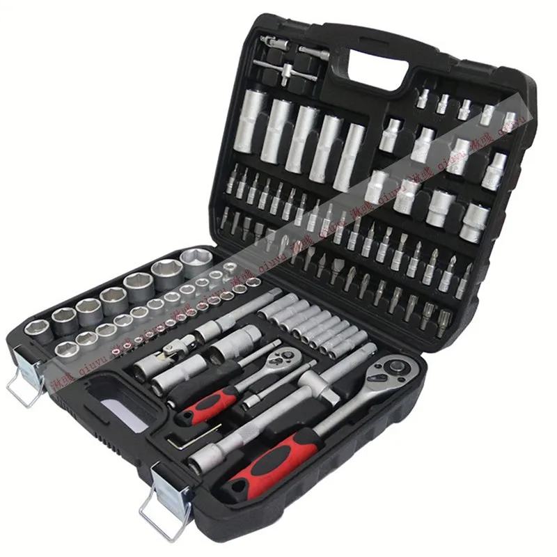 108pcs Socket Set 1/2in 1/4in Socket Sleeve Wrench Combination Set Auto Repair Hand Tools screwdriver set Socket Wrench