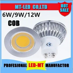 Super jasna lampka reflektorowa COB możliwość przyciemniania E27 E14 GU5.3 LED GU10 220V 6W 9W 12W MR16 12V oświetlenie lampa Led ciepła/czysta/fajna Whi