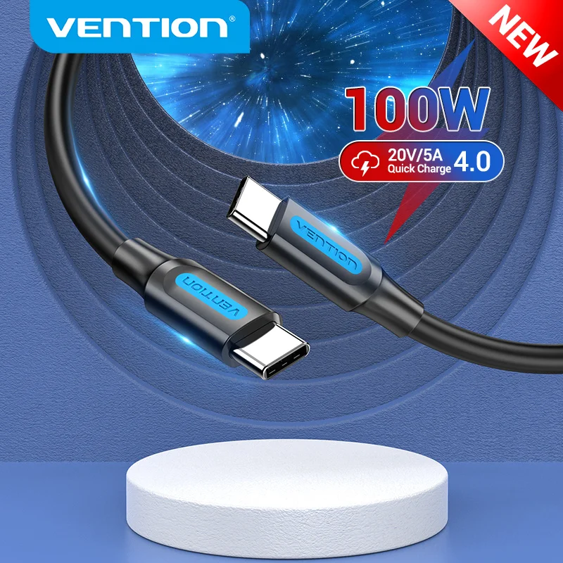 Vention 100W USB-C to USB Type C Cables for Samsung S20 PD Fast Charger Cable for Macbook Pro Support Quick Charge 4.0 Switch