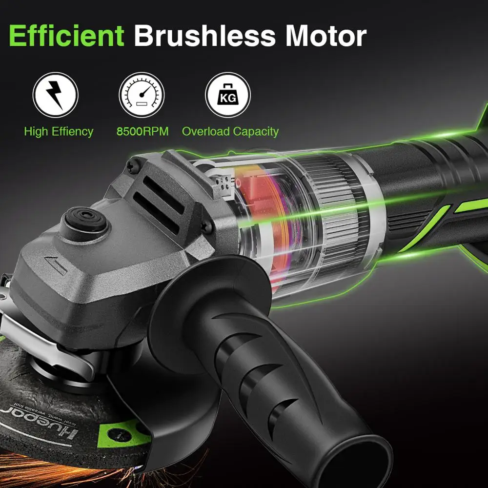 Huepar Cordless Winkel Grinder 20V 5,0 Ah Li-Ion Batterie 8500PRM Maschine Für Schneiden Schleifen Elektrische Winkel Grinder Power Tools
