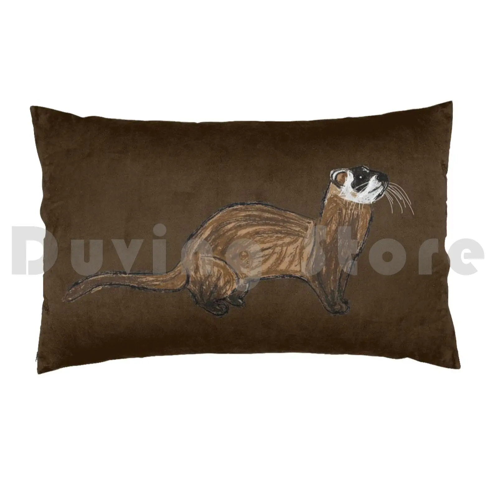 Artwork Of A Ferret Pillow Case DIY 50*70 Ferret European Polecat Polecat Marten Ermine