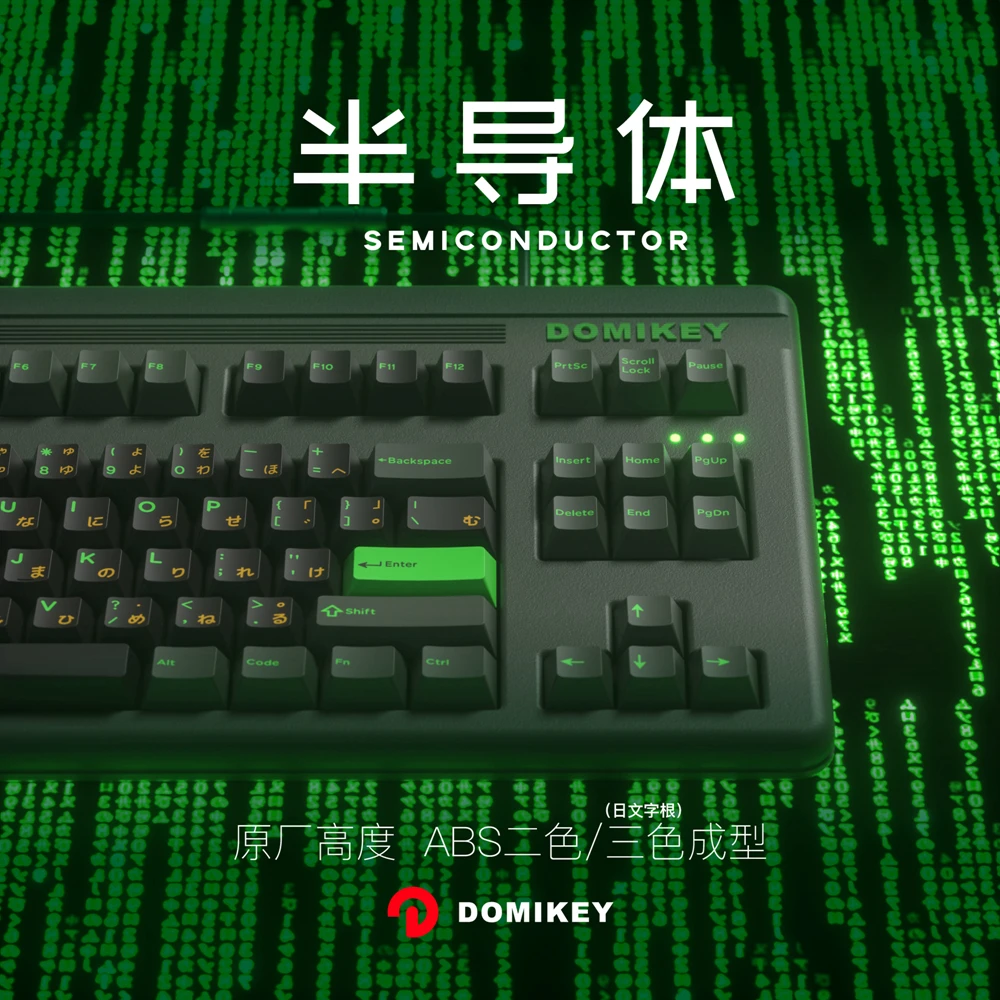 Imagem -04 - Domikey-perfil da Cereja do Semicondutor Doubleshot Keycap para o Póquer do Teclado da Tala do mx Verde Xd68 Xd84 Bm60 Bm65 87 104 Gh60 Xd64