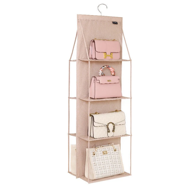 5/6/8 Pockets Hanging Handbag Organizer Storage Bag Organizer Closet Transparent Double-sided Organizador Armario Colgante